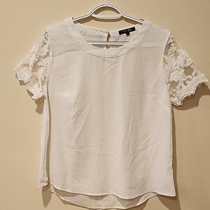 Papermoon White Lace Sleeve Blouse